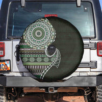Fijian Masi Tribal Tattoos Art Pattern Spare Tire Cover Green Color Half Style LT03 Green - Polynesian Pride
