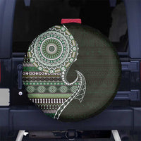 Fijian Masi Tribal Tattoos Art Pattern Spare Tire Cover Green Color Half Style LT03 No hole Green - Polynesian Pride