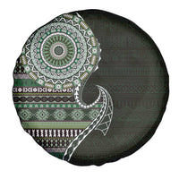 Fijian Masi Tribal Tattoos Art Pattern Spare Tire Cover Green Color Half Style LT03 - Polynesian Pride