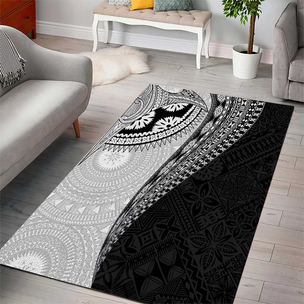 Fijian Masi Tattoos Area Rug with Tapa Tribal Pattern - Polynesian Pride