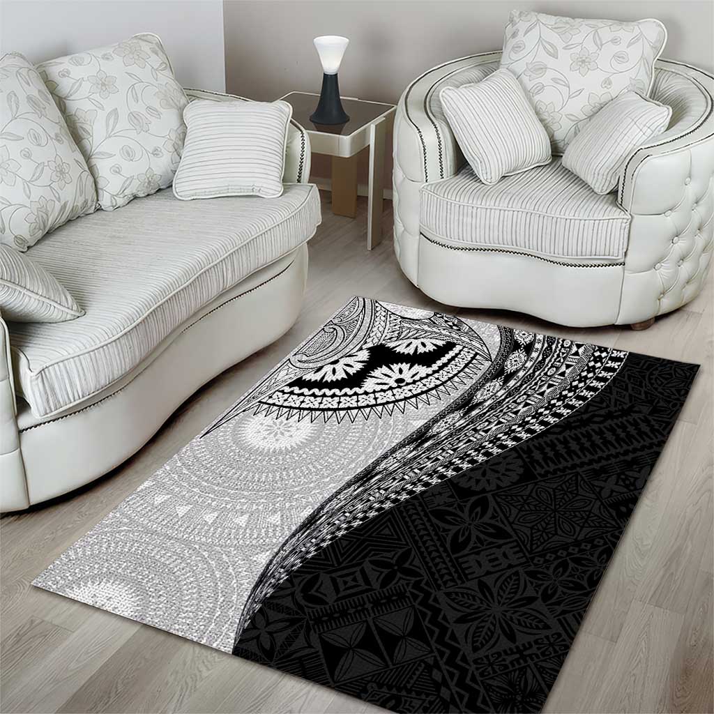 Fijian Masi Tattoos Area Rug with Tapa Tribal Pattern - Polynesian Pride