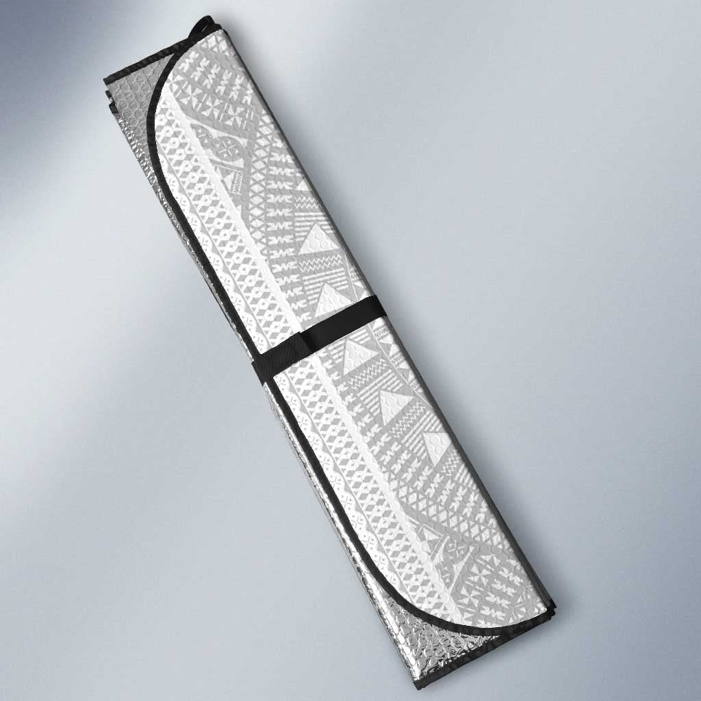 Fijian Masi Tattoos Auto Sun Shade with Tapa Tribal Pattern - Polynesian Pride