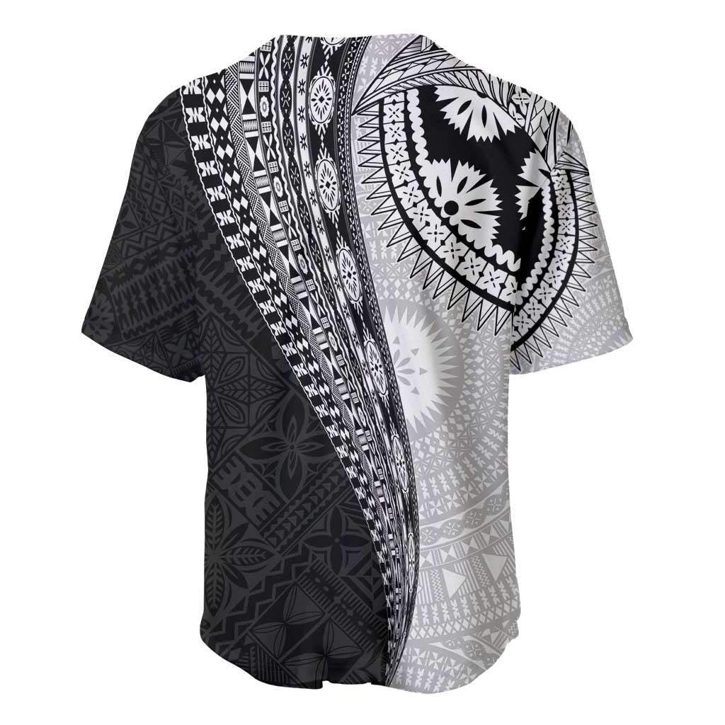 Fijian Masi Tattoos Baseball Jersey with Tapa Tribal Pattern - Polynesian Pride