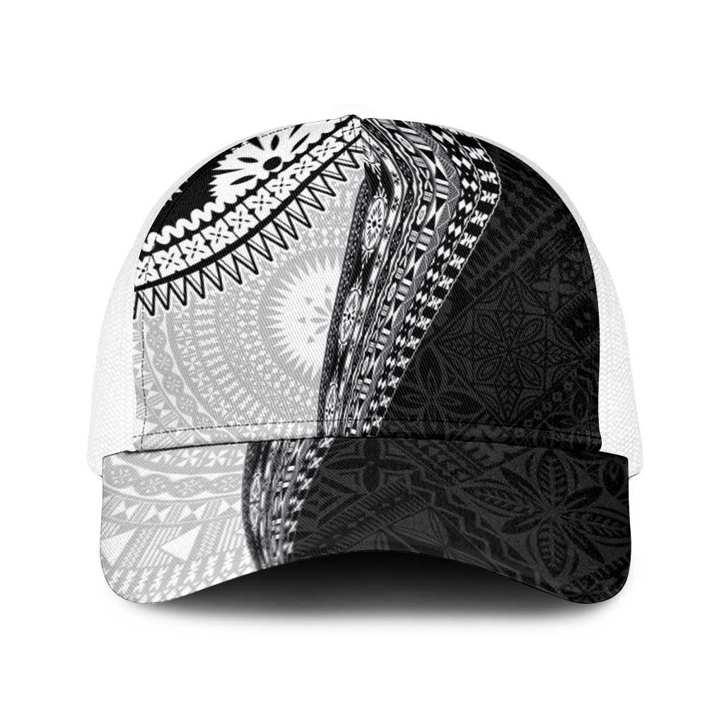 Fijian Masi Tattoos Baseball Net Cap with Tapa Tribal Pattern - Polynesian Pride