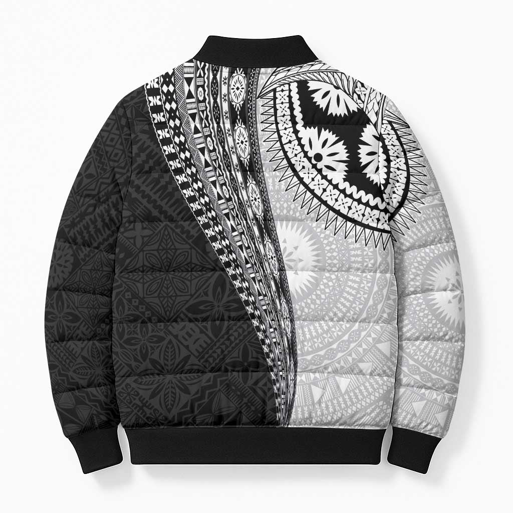 Fijian Masi Tattoos Bomber Puffer Jacket with Tapa Tribal Pattern LT03 - Polynesian Pride
