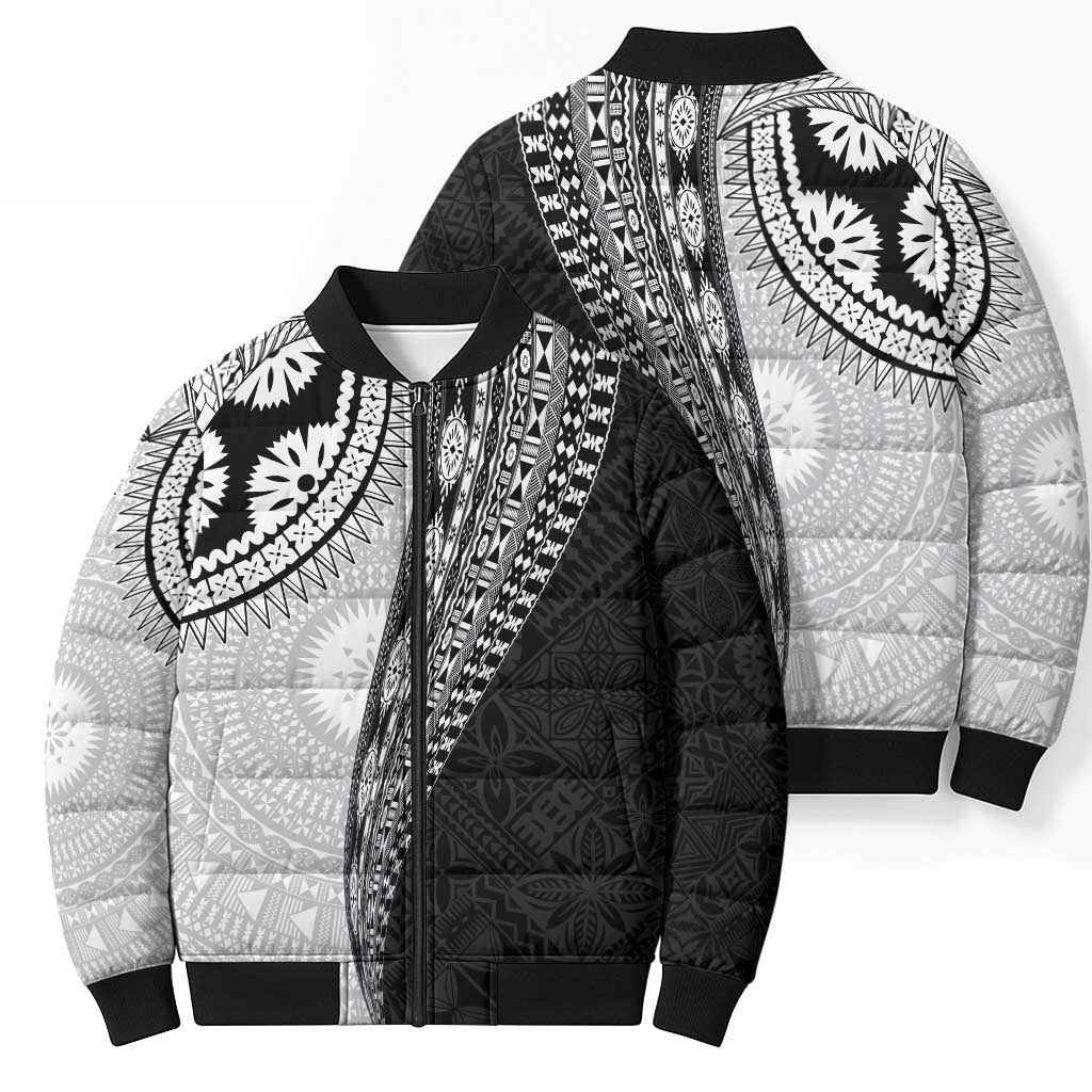 Fijian Masi Tattoos Bomber Puffer Jacket with Tapa Tribal Pattern LT03 - Polynesian Pride