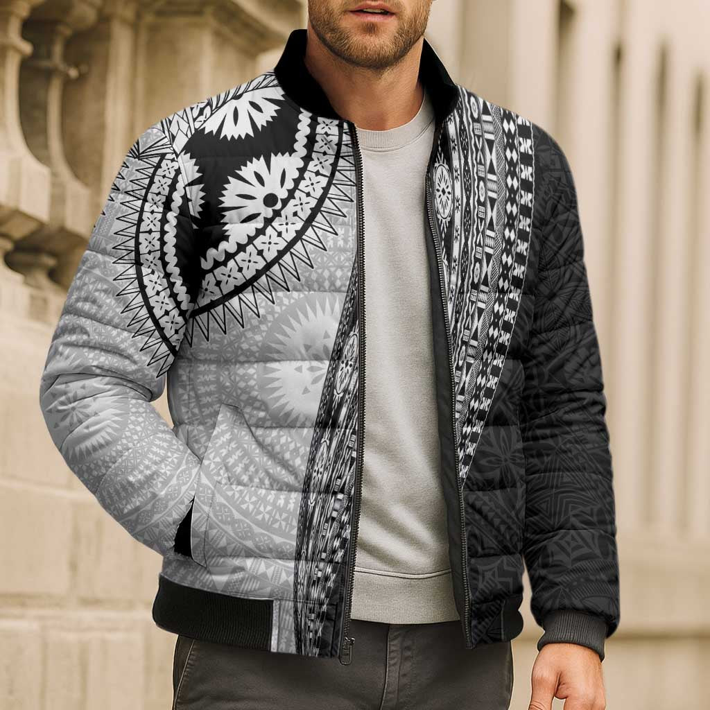 Fijian Masi Tattoos Bomber Puffer Jacket with Tapa Tribal Pattern LT03 - Polynesian Pride