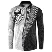 Fijian Masi Tattoos Button Sweatshirt with Tapa Tribal Pattern LT03 White - Polynesian Pride