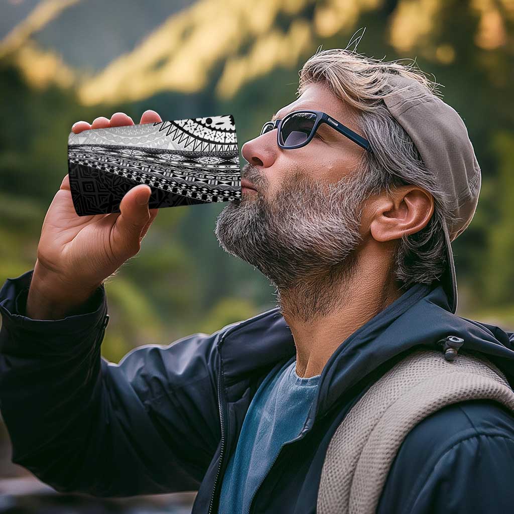 Fijian Masi Tattoos 4 in 1 Can Cooler Tumbler with Tapa Tribal Pattern - Polynesian Pride