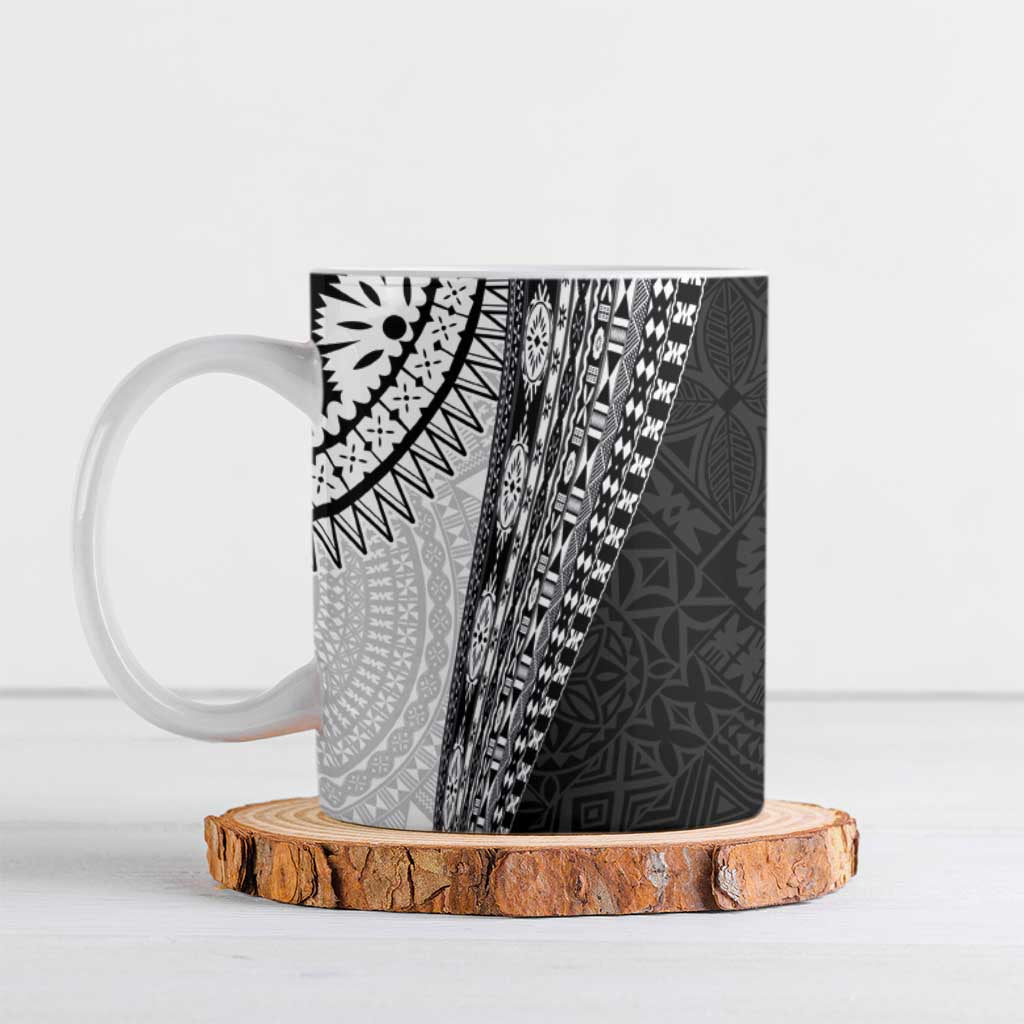 Fijian Masi Tattoos Ceramic Mug with Tapa Tribal Pattern - Polynesian Pride