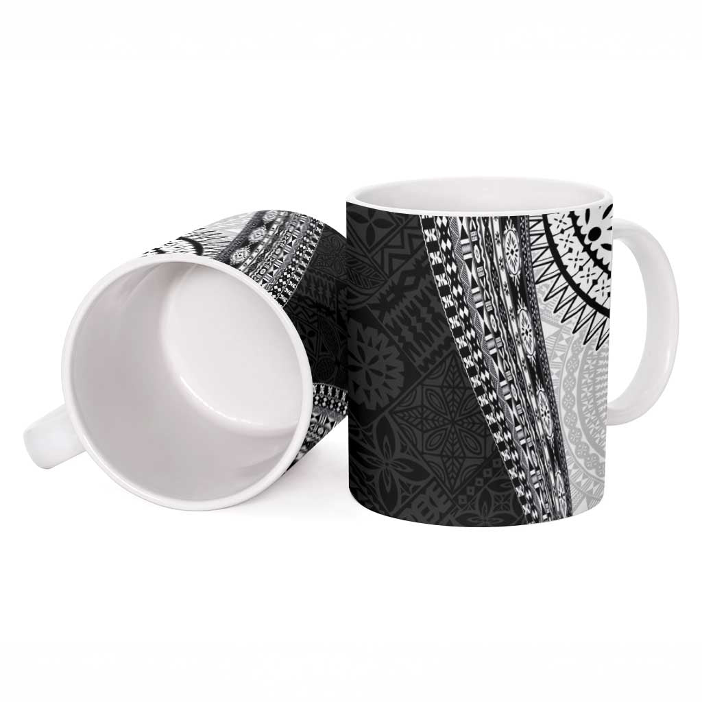 Fijian Masi Tattoos Ceramic Mug with Tapa Tribal Pattern - Polynesian Pride