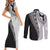 Fijian Masi Tattoos Couples Matching Short Sleeve Bodycon Dress and Long Sleeve Button Shirt with Tapa Tribal Pattern - Polynesian Pride