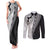 Fijian Masi Tattoos Couples Matching Tank Maxi Dress and Long Sleeve Button Shirt with Tapa Tribal Pattern - Polynesian Pride