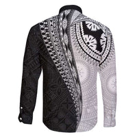 Fijian Masi Tattoos Family Matching Long Sleeve Bodycon Dress and Hawaiian Shirt with Tapa Tribal Pattern - Polynesian Pride