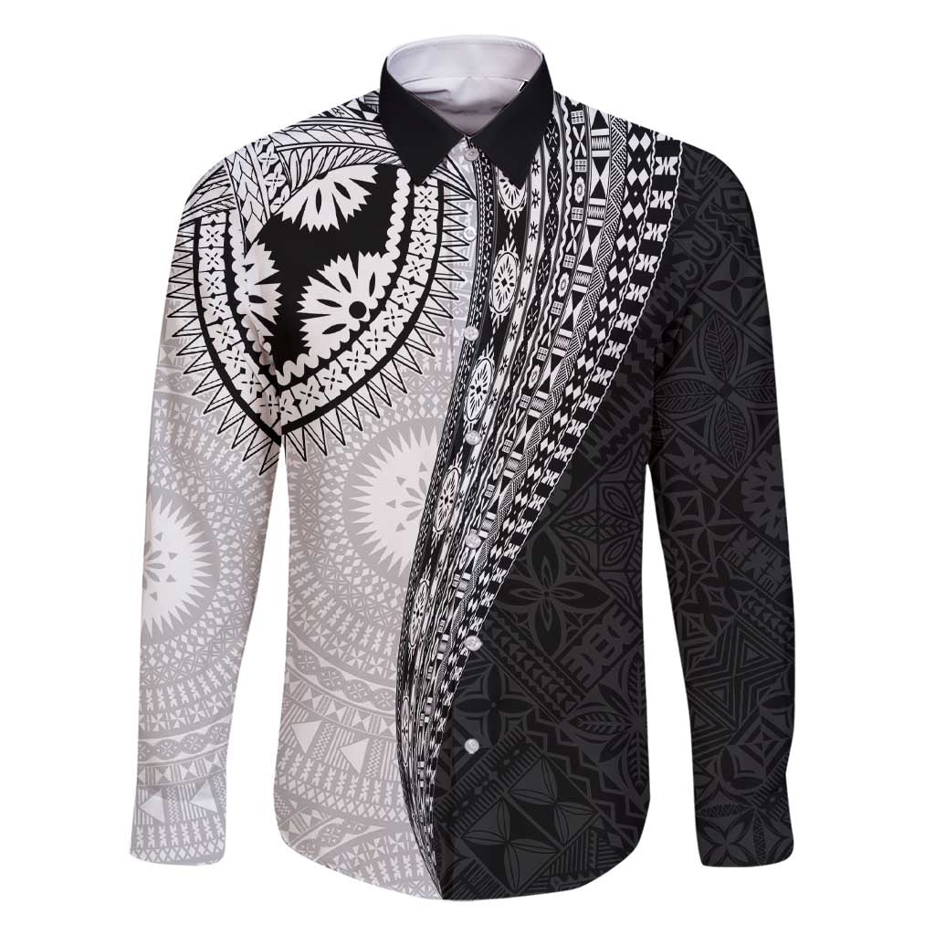 Fijian Masi Tattoos Family Matching Short Sleeve Bodycon Dress and Hawaiian Shirt with Tapa Tribal Pattern - Polynesian Pride