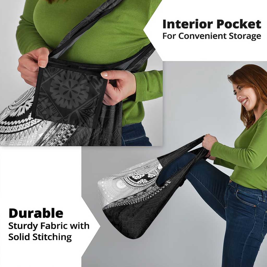 Fijian Masi Tattoos Grocery Bag with Tapa Tribal Pattern - Polynesian Pride