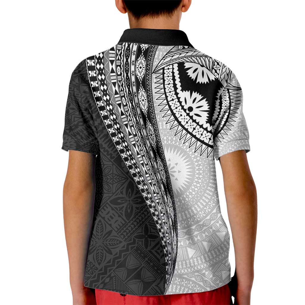 Fijian Masi Tattoos Kid Polo Shirt with Tapa Tribal Pattern LT03 - Polynesian Pride