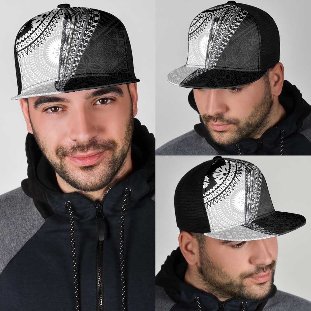 Fijian Masi Tattoos Mesh Trucker Cap with Tapa Tribal Pattern - Polynesian Pride
