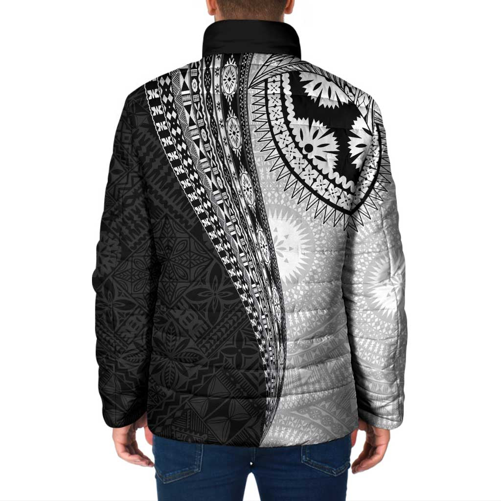 Fijian Masi Tattoos Padded Jacket with Tapa Tribal Pattern LT03 - Polynesian Pride