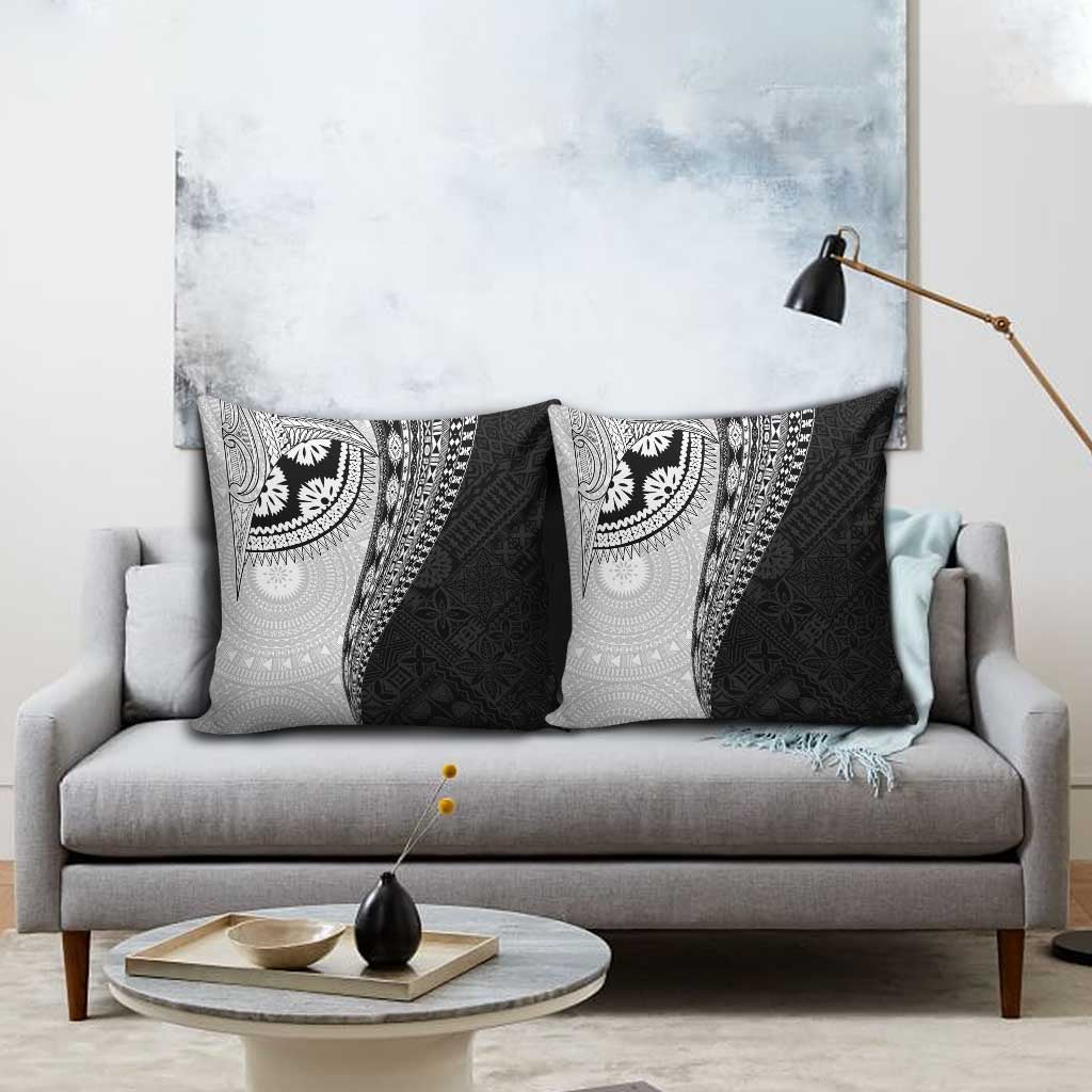 Fijian Masi Tattoos Pillow Cover with Tapa Tribal Pattern - Polynesian Pride
