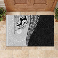 Fijian Masi Tattoos Rubber Doormat with Tapa Tribal Pattern LT03 White - Polynesian Pride