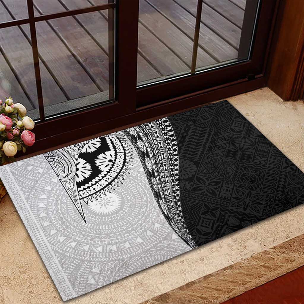 Fijian Masi Tattoos Rubber Doormat with Tapa Tribal Pattern LT03 - Polynesian Pride