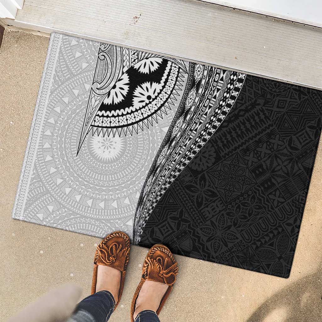 Fijian Masi Tattoos Rubber Doormat with Tapa Tribal Pattern LT03 - Polynesian Pride