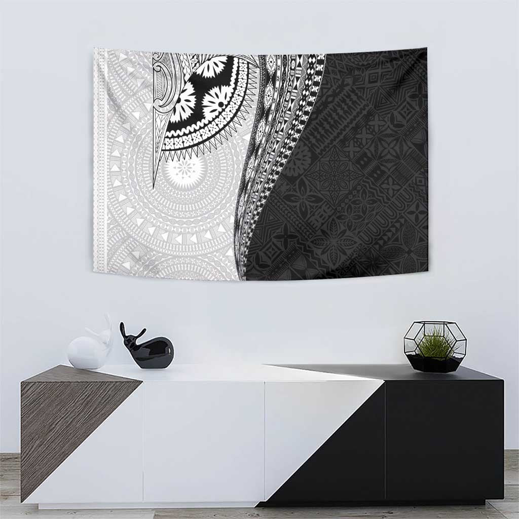 Fijian Masi Tattoos Tapestry with Tapa Tribal Pattern - Polynesian Pride