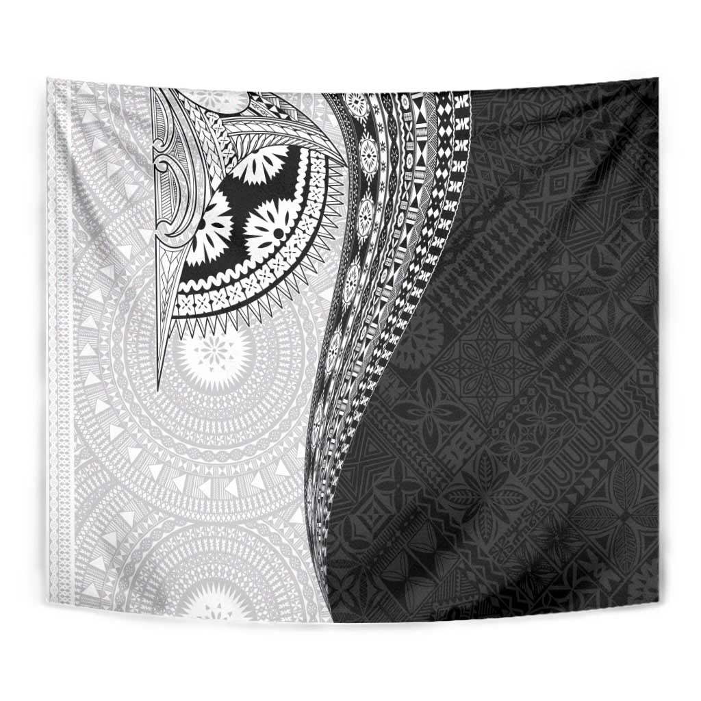 Fijian Masi Tattoos Tapestry with Tapa Tribal Pattern - Polynesian Pride