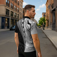 Fijian Masi Tattoos Zipper Polo Shirt with Tapa Tribal Pattern LT03 - Polynesian Pride