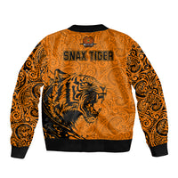 PNG Lae Snax Tigers Rugby Bomber Jacket The Tigers Head and PNG Bird Polynesian Tattoo LT03 - Polynesian Pride