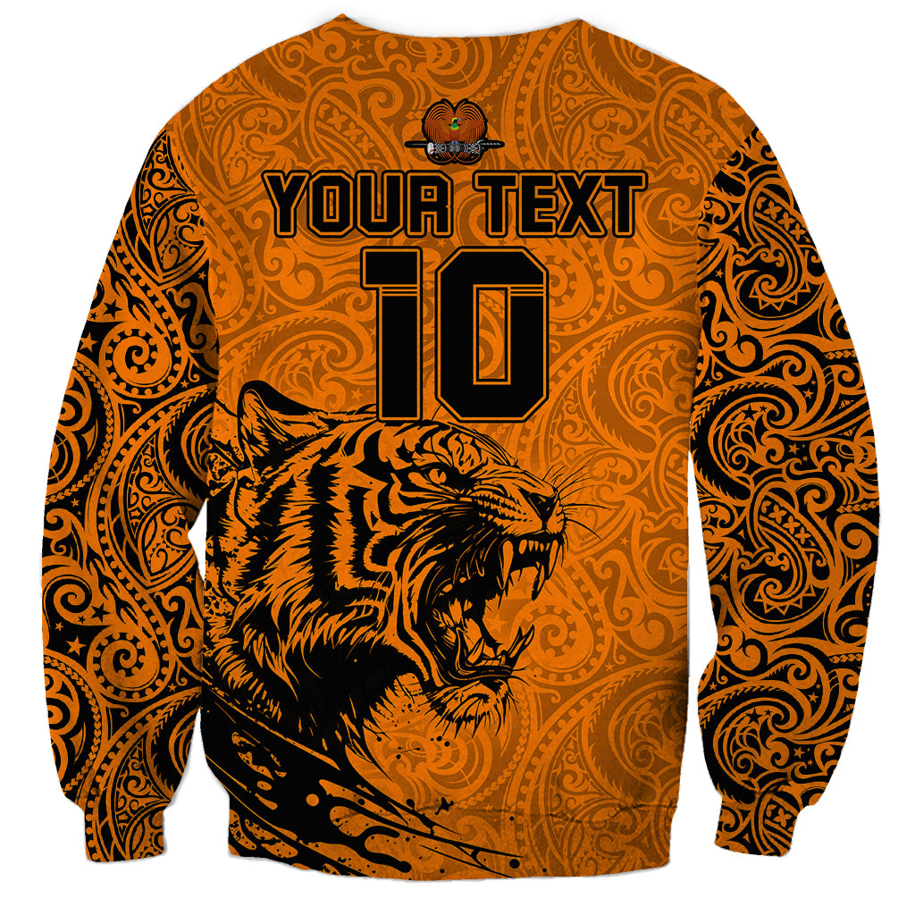 Custom PNG Lae Snax Tigers Rugby Sweatshirt The Tigers Head and PNG Bird Polynesian Tattoo LT03 - Polynesian Pride
