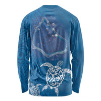 Cook Islands Manihiki Atoll Long Sleeve Shirt Maori Turtle and Polynesian Pattern