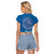 Cook Islands Manihiki Atoll Raglan Cropped T Shirt Maori Turtle and Polynesian Pattern