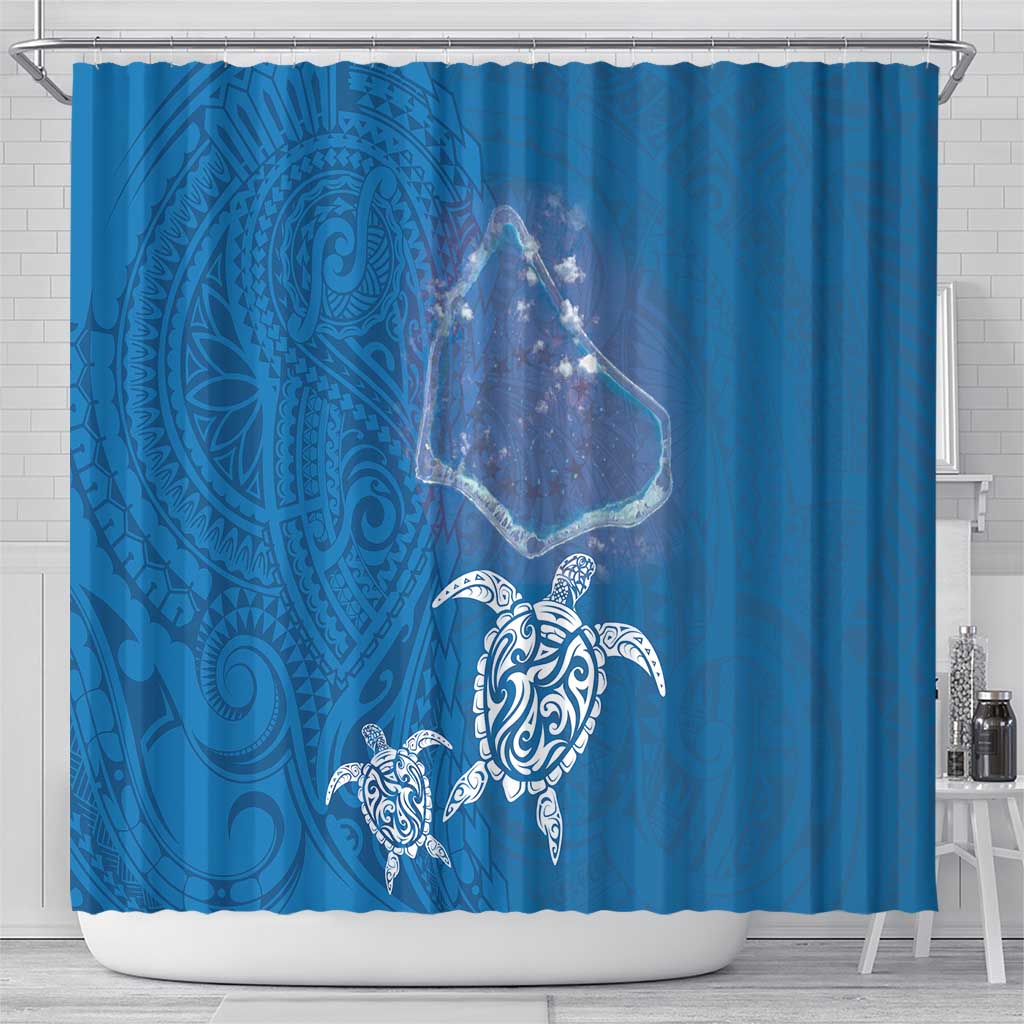 Cook Islands Manihiki Atoll Shower Curtain Maori Turtle and Polynesian Pattern