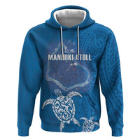 Cook Islands Manihiki Atoll Zip Hoodie Maori Turtle and Polynesian Pattern