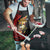 Papua New Guinea Christmas Apron Funny Melanesian Santa with Bird-of-paradise Tribal Style - Polynesian Pride