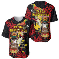 Papua New Guinea Christmas Baseball Jersey Funny Melanesian Santa with Bird-of-paradise Tribal Style - Polynesian Pride