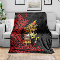 Papua New Guinea Christmas Blanket Funny Melanesian Santa with Bird-of-paradise Tribal Style - Polynesian Pride