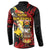 Papua New Guinea Christmas Button Sweatshirt Funny Melanesian Santa with Bird-of-paradise Tribal Style - Polynesian Pride