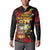 Papua New Guinea Christmas Button Sweatshirt Funny Melanesian Santa with Bird-of-paradise Tribal Style - Polynesian Pride