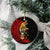 Papua New Guinea Christmas Ceramic Ornament Funny Melanesian Santa with Bird-of-paradise Tribal Style - Polynesian Pride