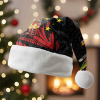 Papua New Guinea Christmas Santa Hat Funny Melanesian Santa with Bird-of-paradise Tribal Style - Polynesian Pride