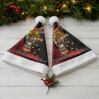 Papua New Guinea Christmas Santa Hat Funny Melanesian Santa with Bird-of-paradise Tribal Style - Polynesian Pride
