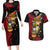 Papua New Guinea Christmas Couples Matching Long Sleeve Bodycon Dress and Hawaiian Shirt Funny Melanesian Santa with Bird-of-paradise Tribal Style - Polynesian Pride