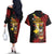 Papua New Guinea Christmas Couples Matching Off The Shoulder Long Sleeve Dress and Hawaiian Shirt Funny Melanesian Santa with Bird-of-paradise Tribal Style - Polynesian Pride