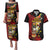 Papua New Guinea Christmas Couples Matching Puletasi and Hawaiian Shirt Funny Melanesian Santa with Bird-of-paradise Tribal Style - Polynesian Pride
