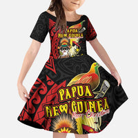 Papua New Guinea Christmas Family Matching Long Sleeve Bodycon Dress and Hawaiian Shirt Funny Melanesian Santa with Bird-of-paradise Tribal Style - Polynesian Pride
