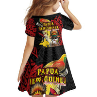 Papua New Guinea Christmas Family Matching Long Sleeve Bodycon Dress and Hawaiian Shirt Funny Melanesian Santa with Bird-of-paradise Tribal Style - Polynesian Pride