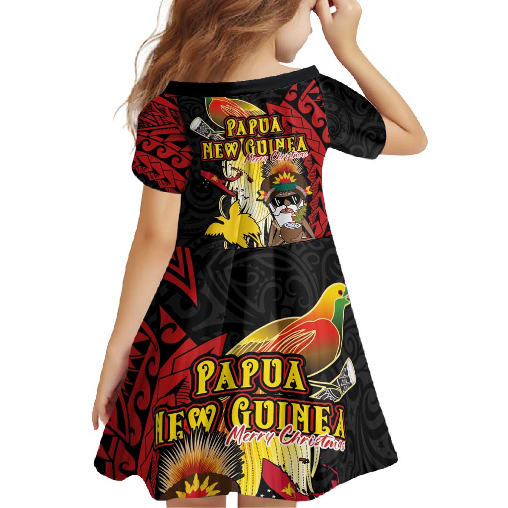 Papua New Guinea Christmas Family Matching Mermaid Dress and Hawaiian Shirt Funny Melanesian Santa with Bird-of-paradise Tribal Style - Polynesian Pride